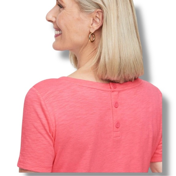 NWT TALBOTS Cotton Modal Back Detail Tee - Solid Patio Red Plus 1X - Picture 15 of 15